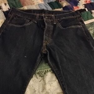 Levi's Black Straight Jeans Classic Style 501 Men's